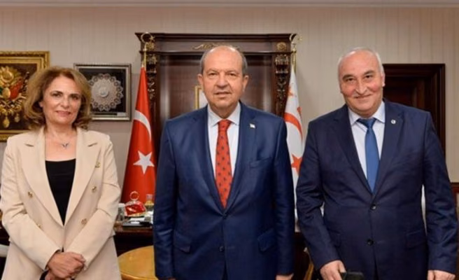 Cumhurbaşkanı Tatar Edebiyatçı Harid Fedai’nin kızı İley Fedai Taşkın’ı kabul etti