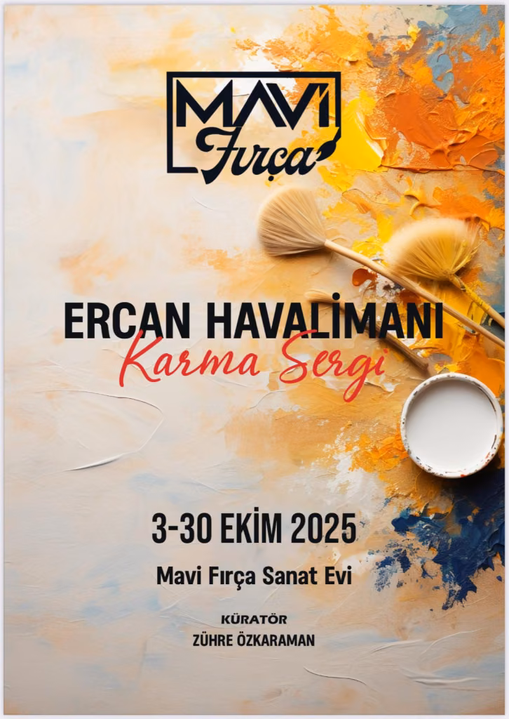 Mavi Fırça Sanat Evi Sergisi Ercan Havalimanı’nda Sanatseverlerle Buluştu