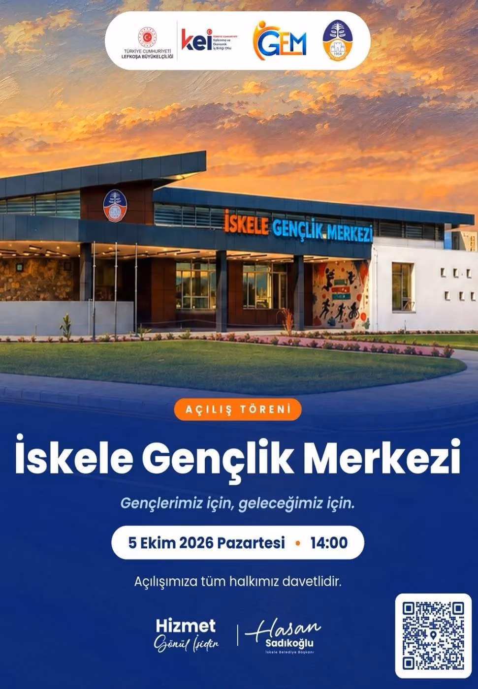 İskele Gençlik Merkezi'nin Kapıları Bugün Hizmete Açılıyor