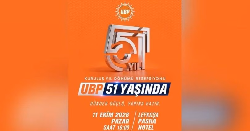 UBP’nin 51’inci Kuruluş Yıl Dönümü Resepsiyonla Kutlanacak