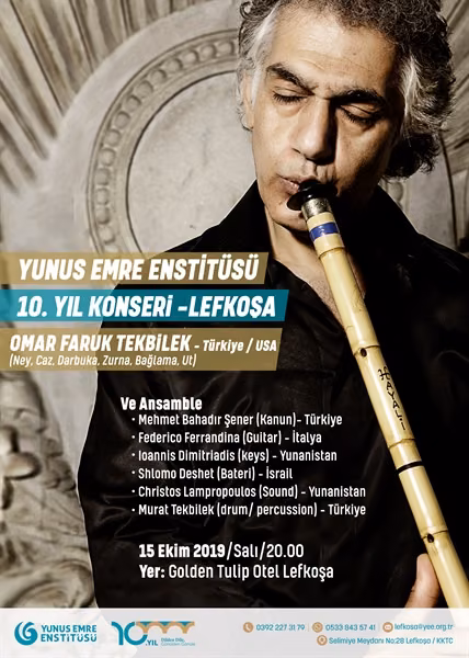 Yunus Emre Enstitüsü’nün Açılışının Onuncu Yılı Münasebetiyle Ömer Faruk Tekbilek Konseri Gerçekleştirilecek