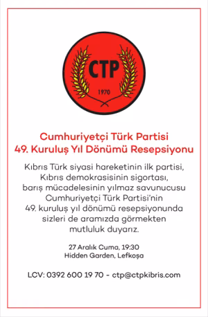 Cumhuriyetçi Türk Partisi 49. Kuruluş Yıldönümünü Kutlayacak
