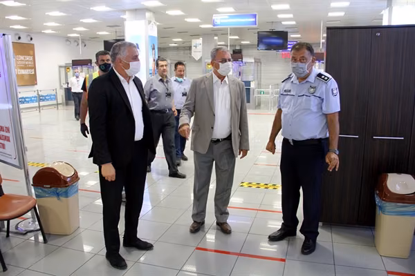 Sağlık Bakanı, Turizm Ve Çevre Bakanı, Maliye Bakanı, Ercan’da Alınan Tedbirleri Yerinde İnceledi
