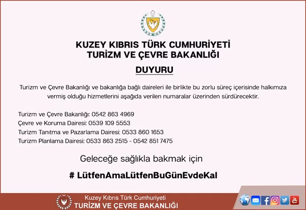 Turizm Ve Çevre Bakanlığı Ve Bakanlığa Bağlı Dairelere İlişkin Duyuru