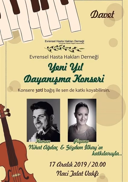 Evrensel Hasta Hakları Derneği’ne Katkı Amacıyla Konser Düzenlenecek