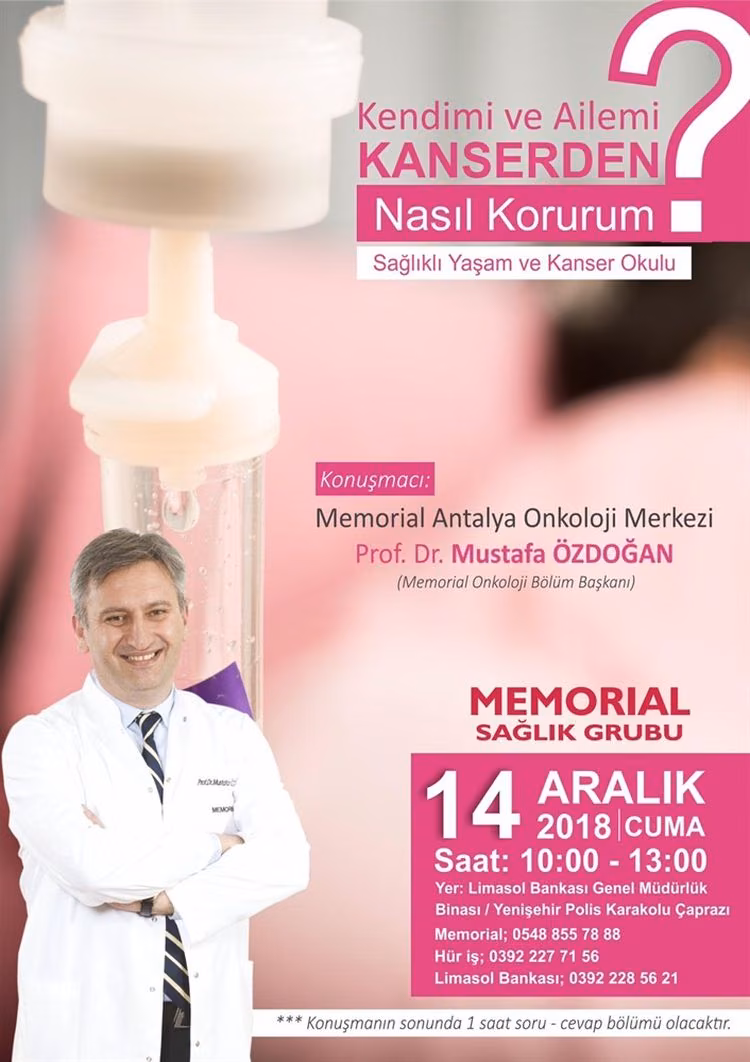 “Kendimi Ve Ailemi Kanserden Nasıl Korurum” Konulu Seminer Yarın