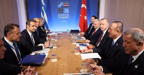 Erdoğan, Nato Liderler Zirvesi Temasları Kapsamında Yunanistan Başbakanı Kiriakos Miçotakis'i Kabul Etti