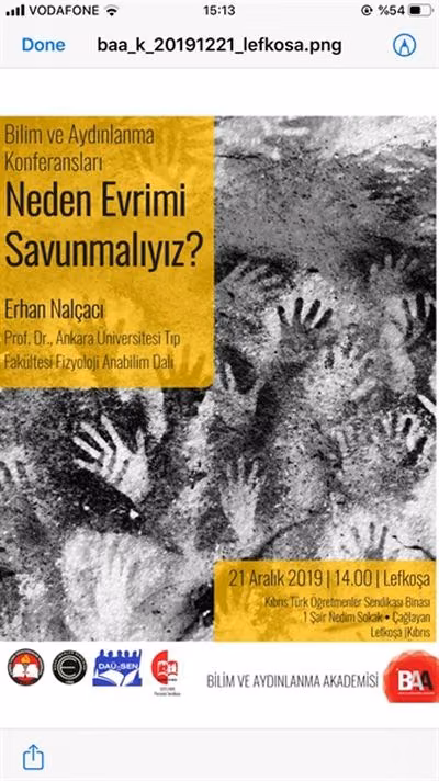“Neden Evrimi Savunmalıyız?” Konferansı Yarın