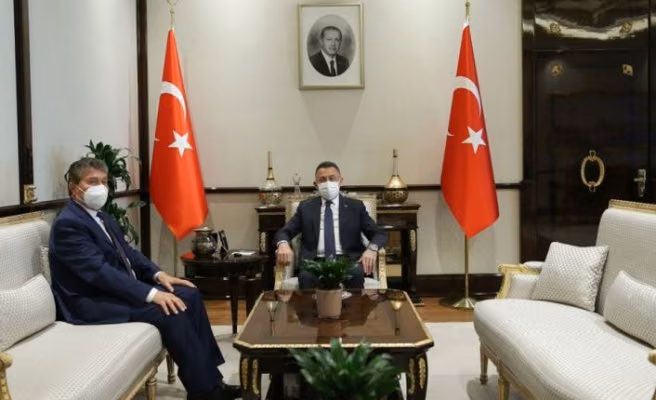 TC Cumhurbaşkanı Yardımcısı Oktay, KKTC Sağlık Bakanı Üstel'i Kabul Etti.