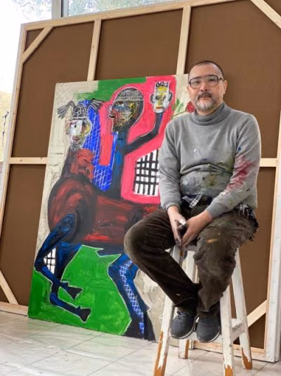 Kıbrıs Modern Sanat Müzesi İçin Sanatçı Kanat Bukezhanov Kovid-19 Salgınına Dikkat Çekmek Duygularını Tuvale Yansıttı