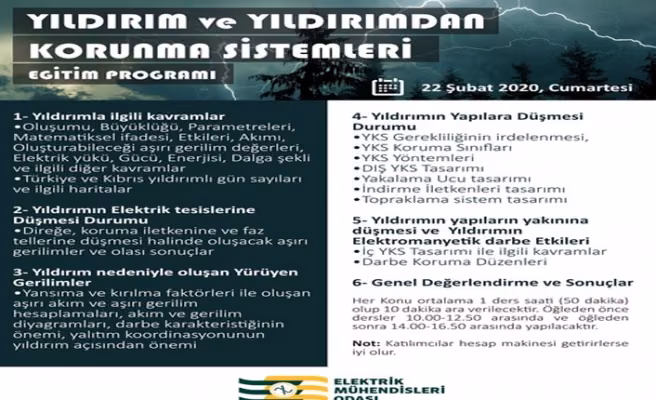 "Yıldırımdan Korunma Sistemleri" Semineri Cumartesi Gerçekleşiyor