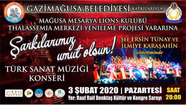 Gazimağusa’da Thalassaemia Merkezi Yararına Konser