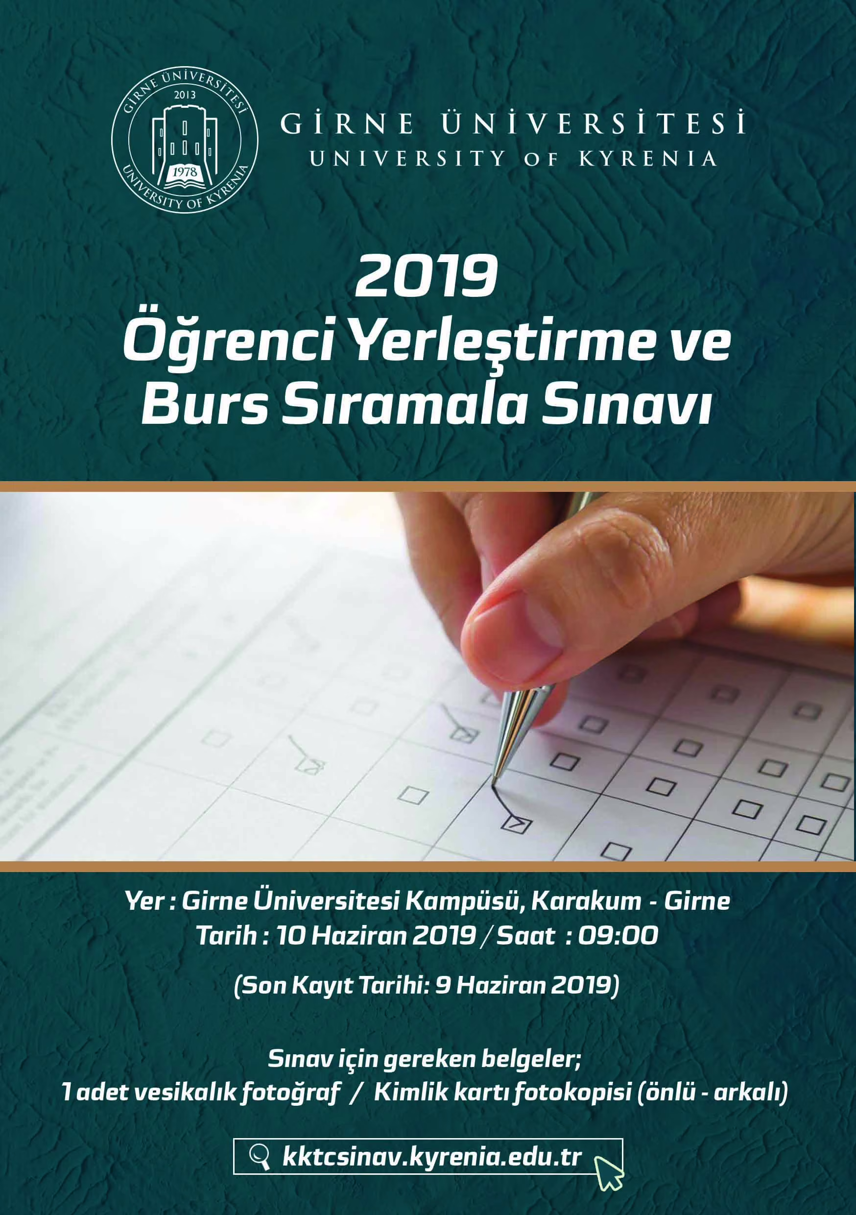 Girne Üniversitesi 2019 Öğrenci Yerleştirme ve Burs Sıralama Sınavı 10 Haziran’da Yapılacak…
