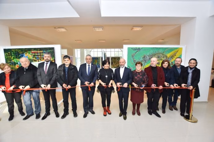 Kazakistanlı Resim Sanatçısı Rakhat Saparalieva’nın Kıbrıs Modern Sanat Müzesi İçin Hazırladığı ‘Benim Rönesansım’ İsimli Kişisel Resim Sergisi Ekonomi ve Enerji Bakanı Hasan Taçoy Tarafından